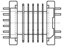 EPC-1902 卧式(6+6PIN)六槽海鸥脚图1